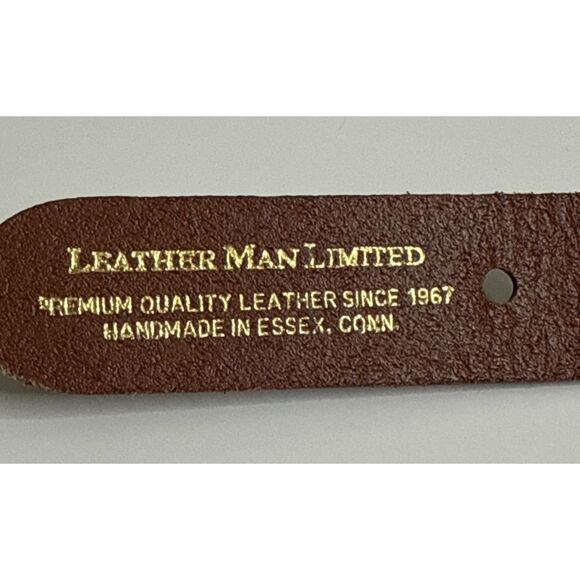 Leather Man Ltd Belt Size 40 Golf Motif Gopher Caddyshack Blue Limited - Picture 3 of 13
